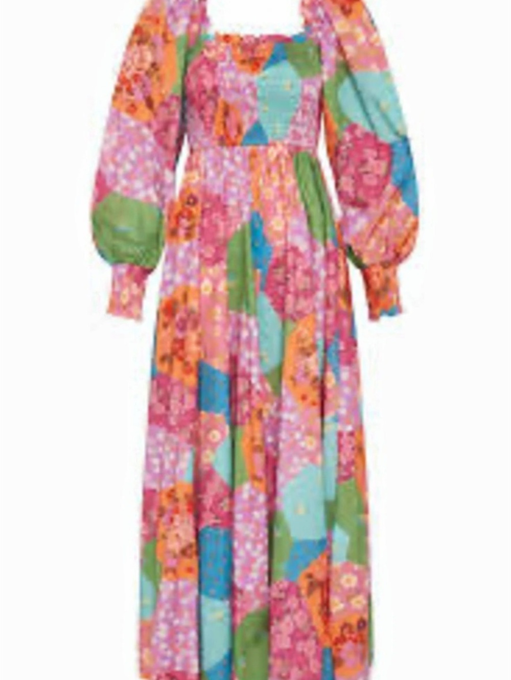 SPELL Floral Midi Dress in Pink & Green Size Small NWOT
